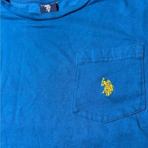 U.S. Polo Assn. Men's Blue T-Shirt with Yellow Logo